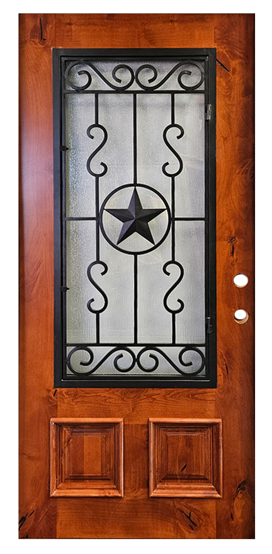 Texas Ranger Knotty Alder Wood Door